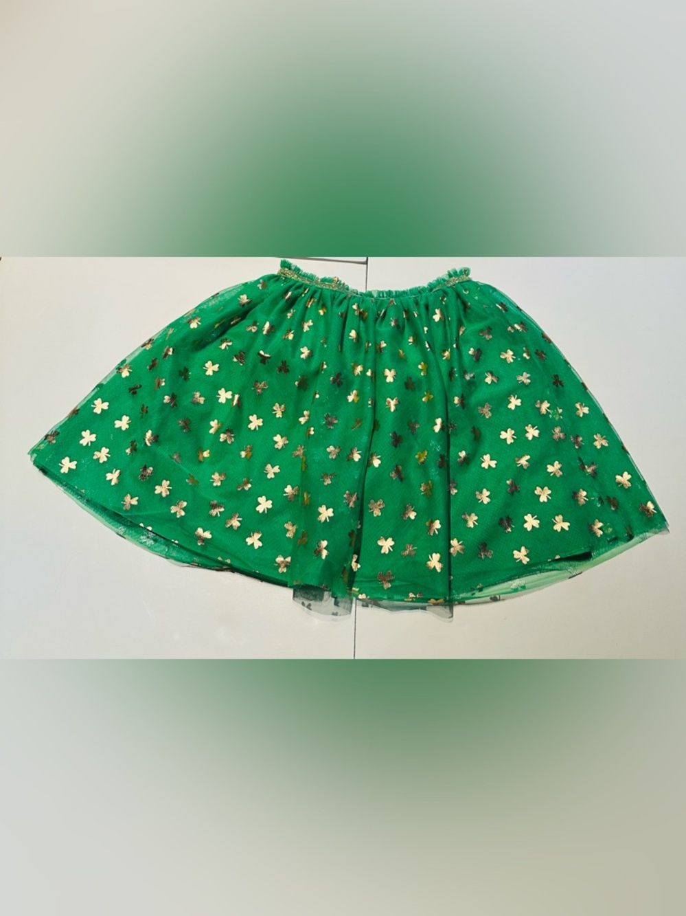 Cat & Jack St. Patrick’s Day Gold Shamrock Green Tulle Skirt Size: XL (14/16)